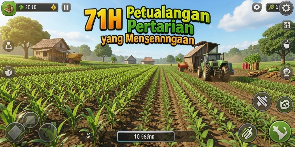 Tampilan gameplay <strong>71H</strong> yang menggembirakan dengan pertanian yang subur.