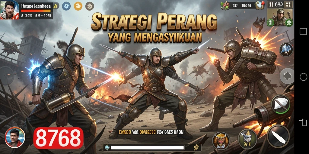 Tampilan gameplay <strong>8768</strong> saat pemain merancang strategi pertempuran.