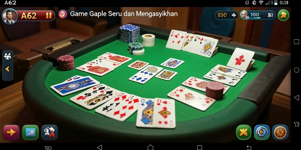Tampilan screenshot game Gaple AA62 yang menarik dan interaktif.