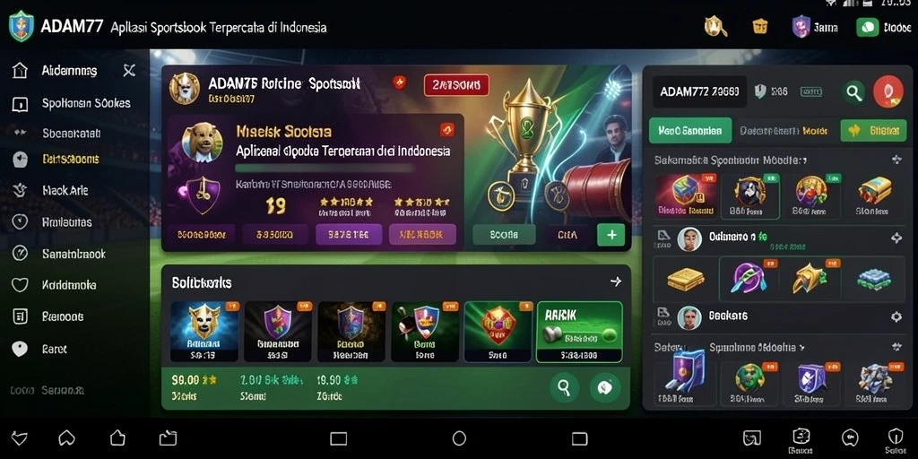 Tampilan menarik dari gameplay aplikasi ADAM77 di Sportsbook.
