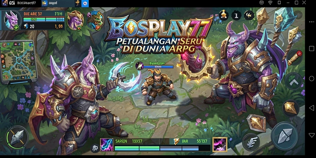 Screenshot BOSPLAY77 menampilkan aksi seru dalam pertarungan ARPG.