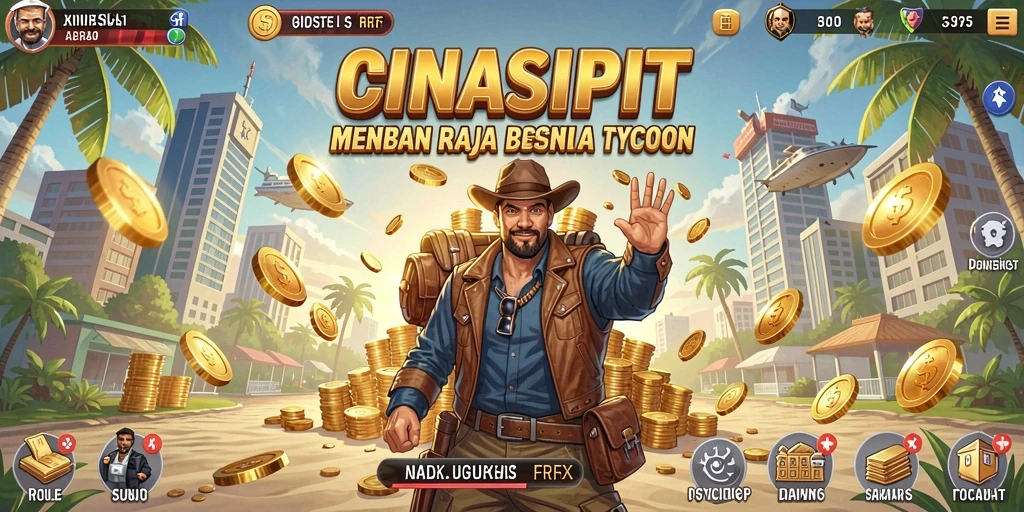 Tampilan gameplay seru CINASIPIT dengan berbagai usaha yang dikelola.