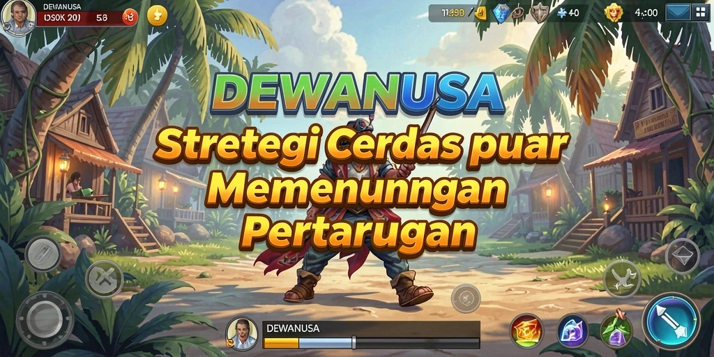 Tangkapan layar gameplay DEWANUSA yang menunjukkan pertempuran strategis yang menarik.