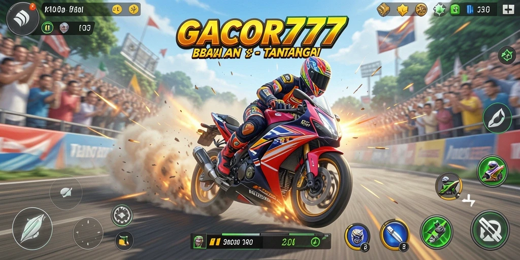 Gameplay GACOR777 menampilkan balapan motor yang intens dan mengasyikkan.