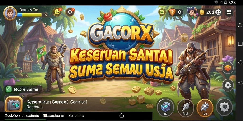 Tampilan gameplay <strong>GACORX</strong> dengan karakter penuh warna dan tantangan menarik.