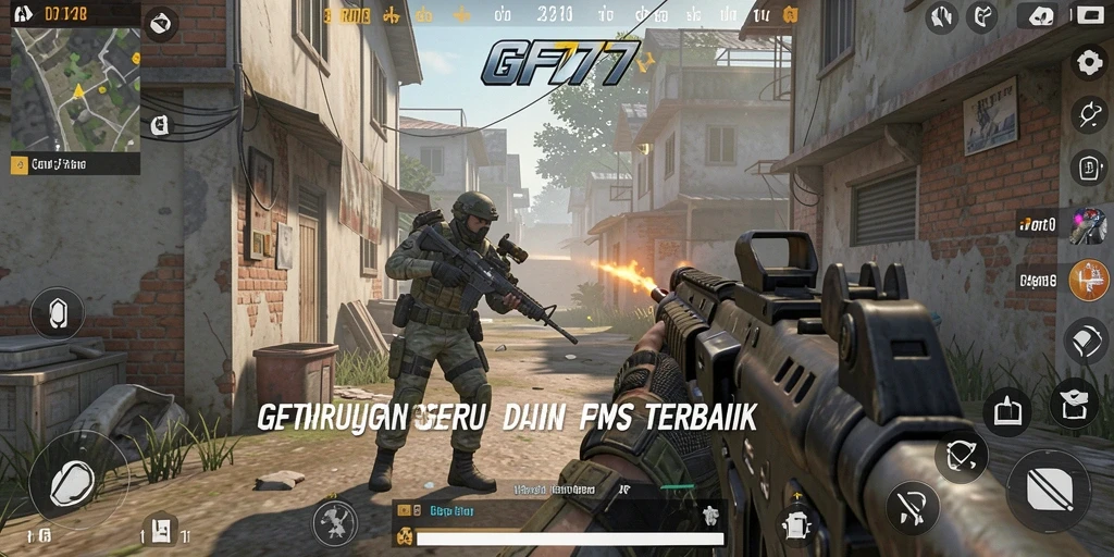Screenshot GF777 menampilkan aksi permainan FPS yang intens dan mendebarkan.