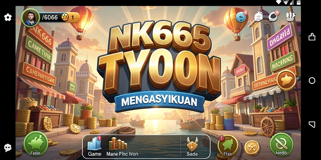 Screenshot utama NK666 menampilkan gameplay seru dan interaktif Tycoon.