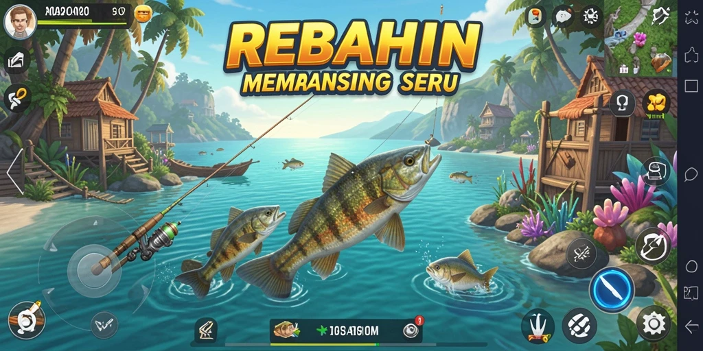 Gameplay REBAHIN yang menarik saat menangkap ikan.