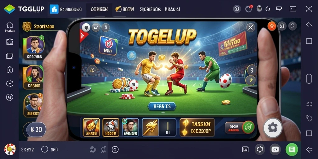Screenshot menunjukkan antarmuka TOGELUP dengan opsi taruhan yang menarik.
