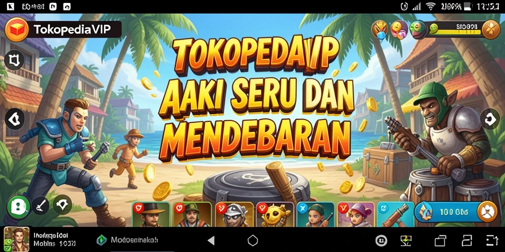 Tangkapan layar menunjukkan aksi seru dari permainan TOKOPEDIAVIP.
